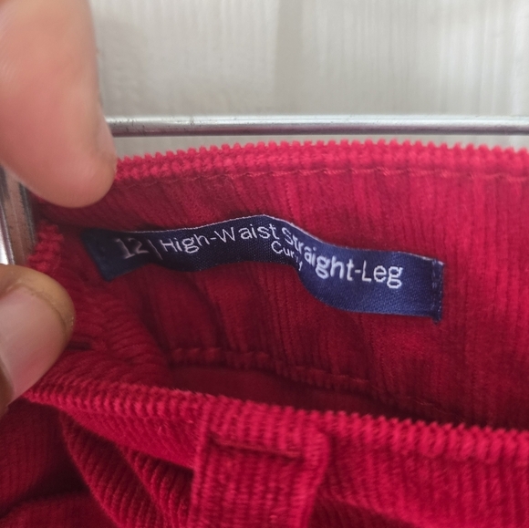 Talbots Corduory Pants Sz 12 Women Red High Rise 38×30 Straight Leg Casual - Picture 7 of 10